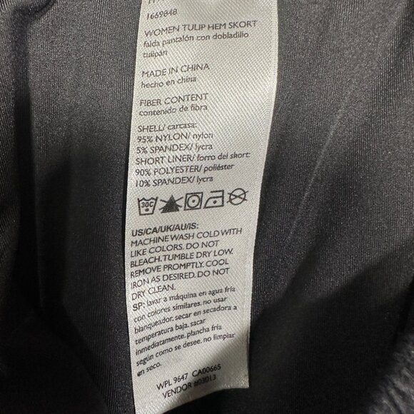 Eddie Bauer Tulip Hem Skort Womens Medium Black Nylon Stretch Pull On Pocket - Picture 4 of 7